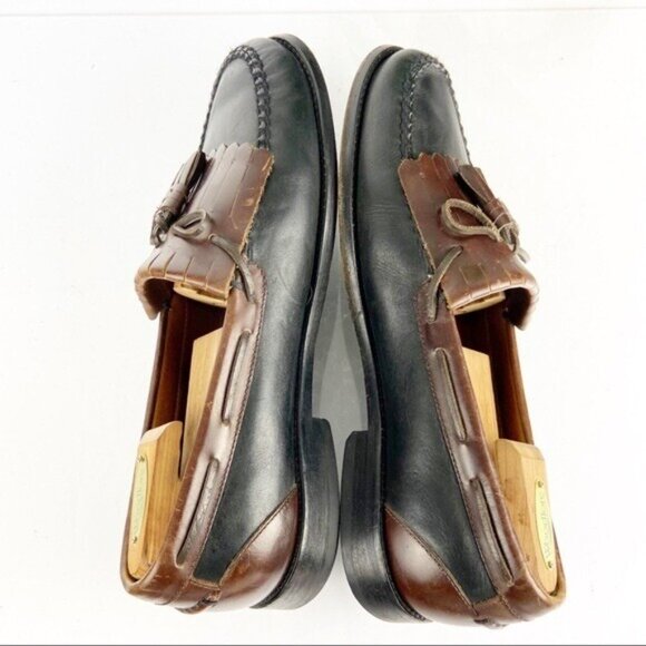 Johnston Murphy Mens Aragon Loafers Size 10.5 Brown Black Tassel Kiltie Moc Shoe - Picture 6 of 12
